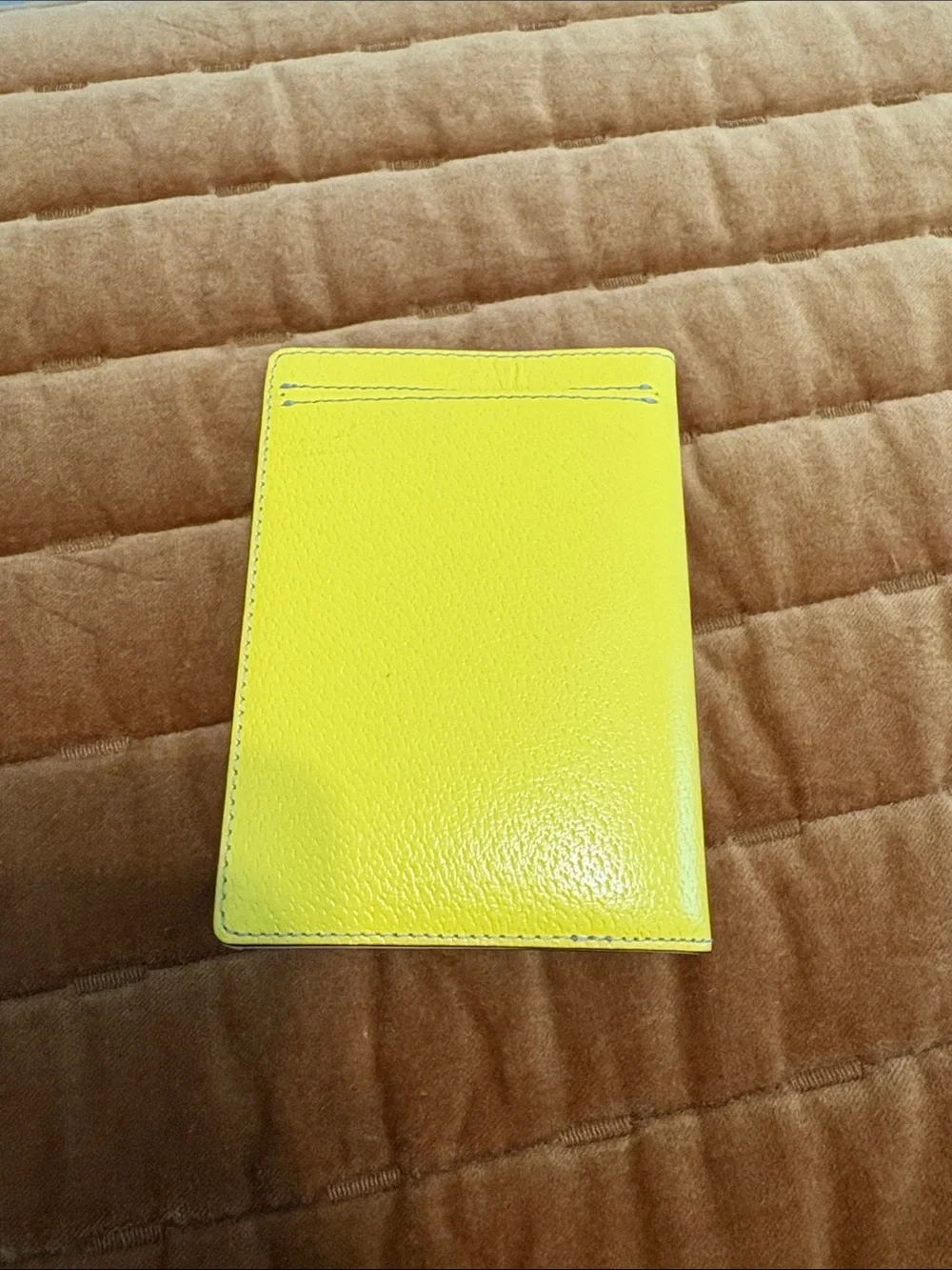 kate spade Yellow Leather Passport Cover with Logo Plaque